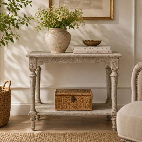 Blanc Mariclo Comodino con Ripiano Mango Grigio 60x65