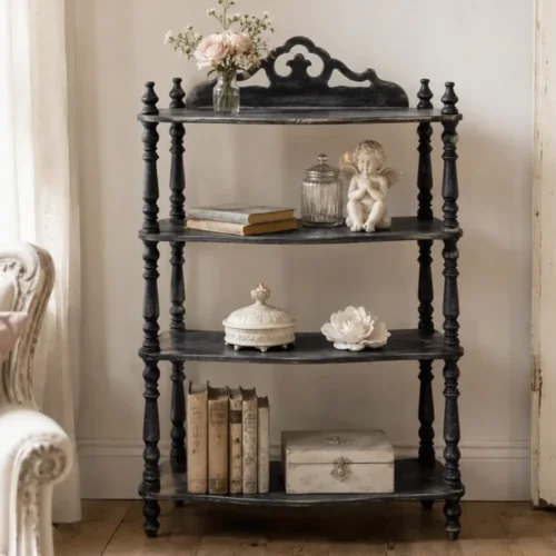 Blanc Mariclo Étagère Vintage Nero Anticato 4 Ripiani 65x87