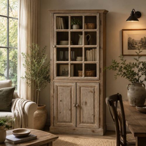 Blanc Mariclo Vetrinetta Country Pino Naturale 2 Ante 63x131