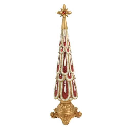 Alternative view of Albero in Resina Oro e Rosso 58,5 cm
