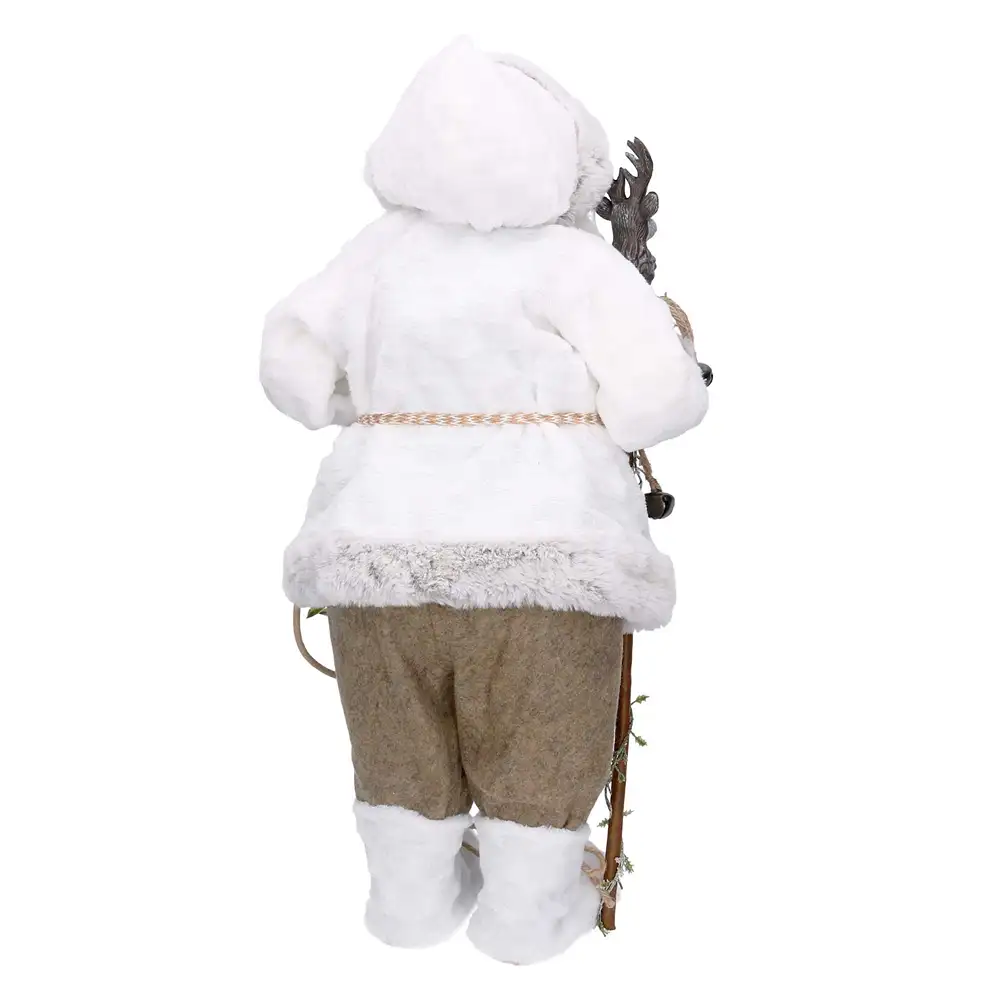 Papá Noel blanco con bastón, 60 cm de altura - Imagen 4