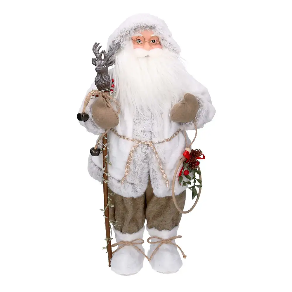 Papá Noel blanco con bastón, 60 cm de altura - Imagen 5