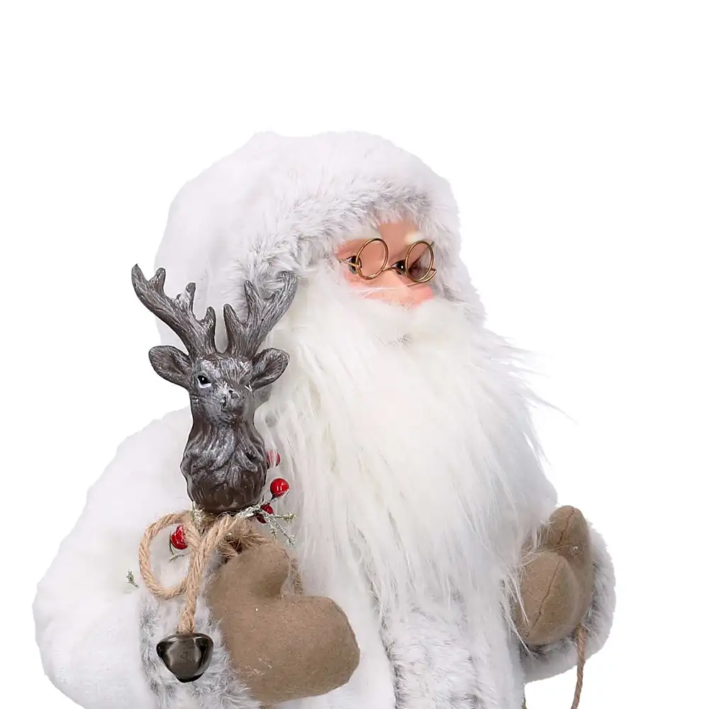 Papá Noel blanco con bastón, 60 cm de altura - Imagen 3