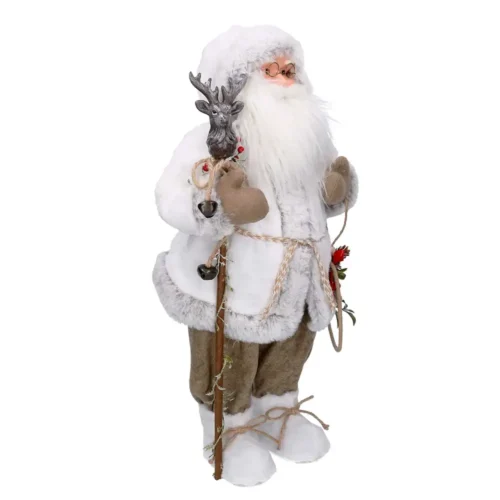 Alternative view of Papá Noel blanco con bastón, 60 cm de altura