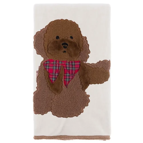 Alternative view of Plaid Sherpa Blanc Mariclò Cagnolino Ricamato 140x170 cm