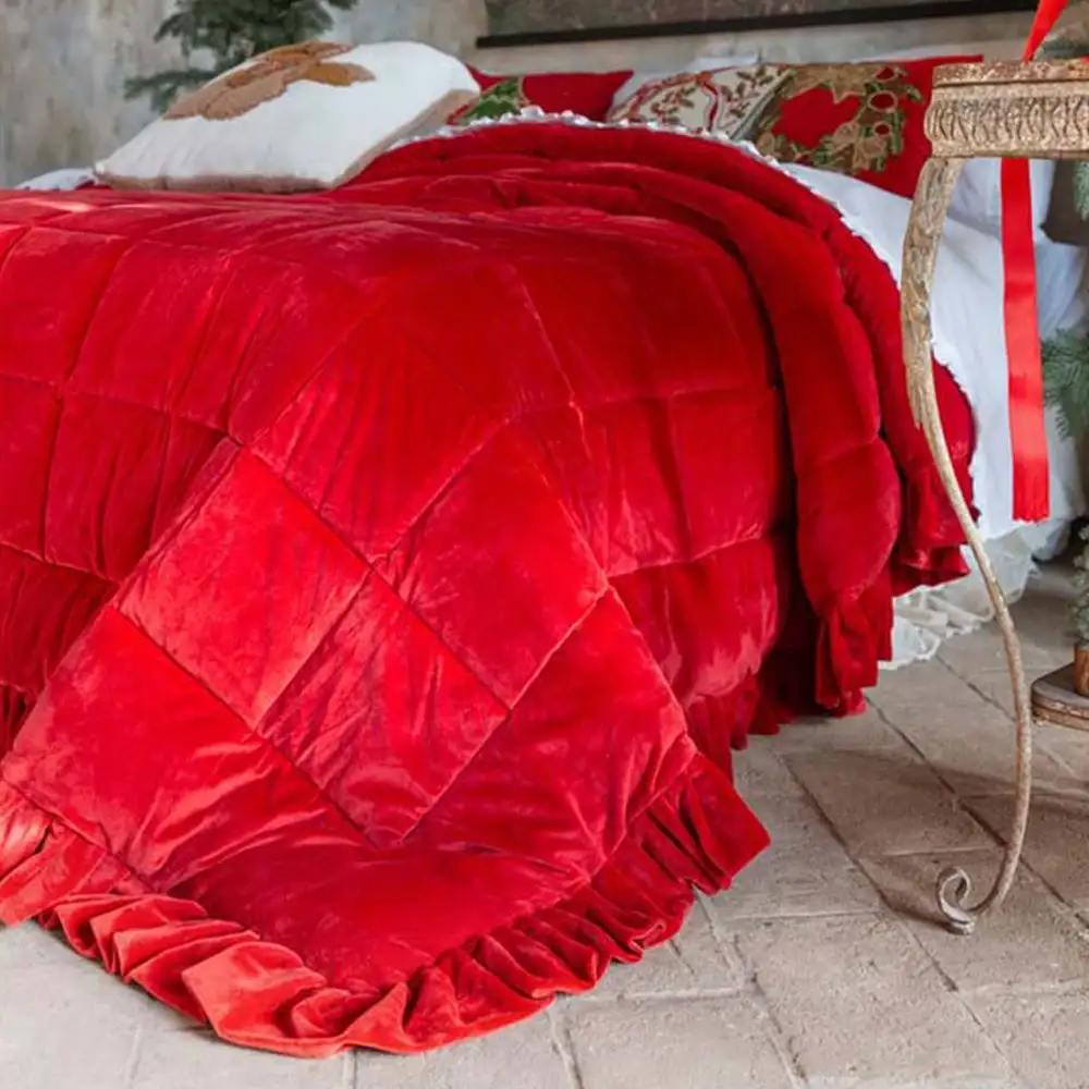 Blanc Mariclò Trapunta Velluto Diamante Rosso 260x260 cm - immagine 3