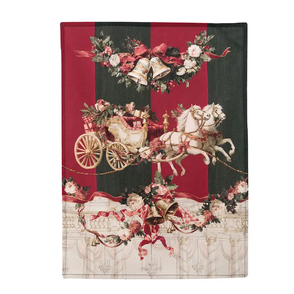 Torchon de Noël « Blanc MariClo Calessi e Calessini », 50 x 70 cm – Image 2