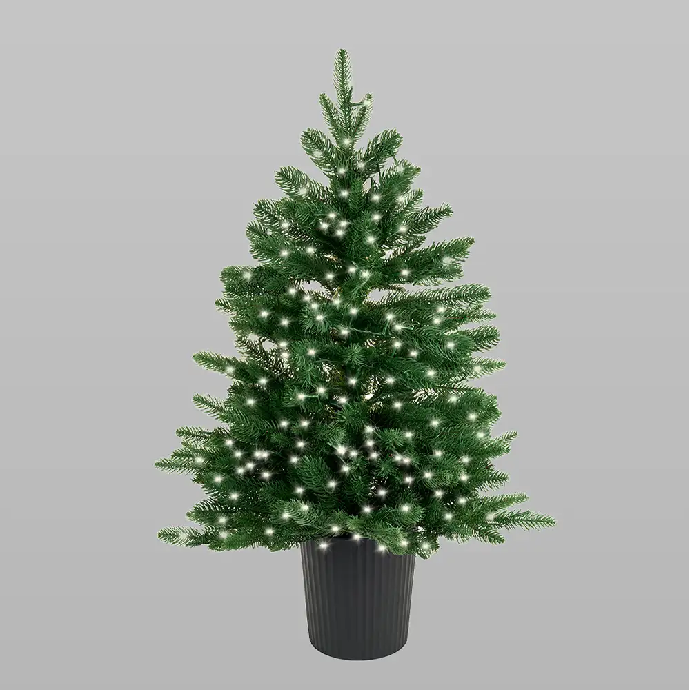 Sapin de Noël au toucher naturel en pot avec 50 LED h 60 cm – Image 6