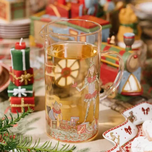 Brocca natalizia Vintage Toys con soldatino in vetro borosilicato 1200 ml