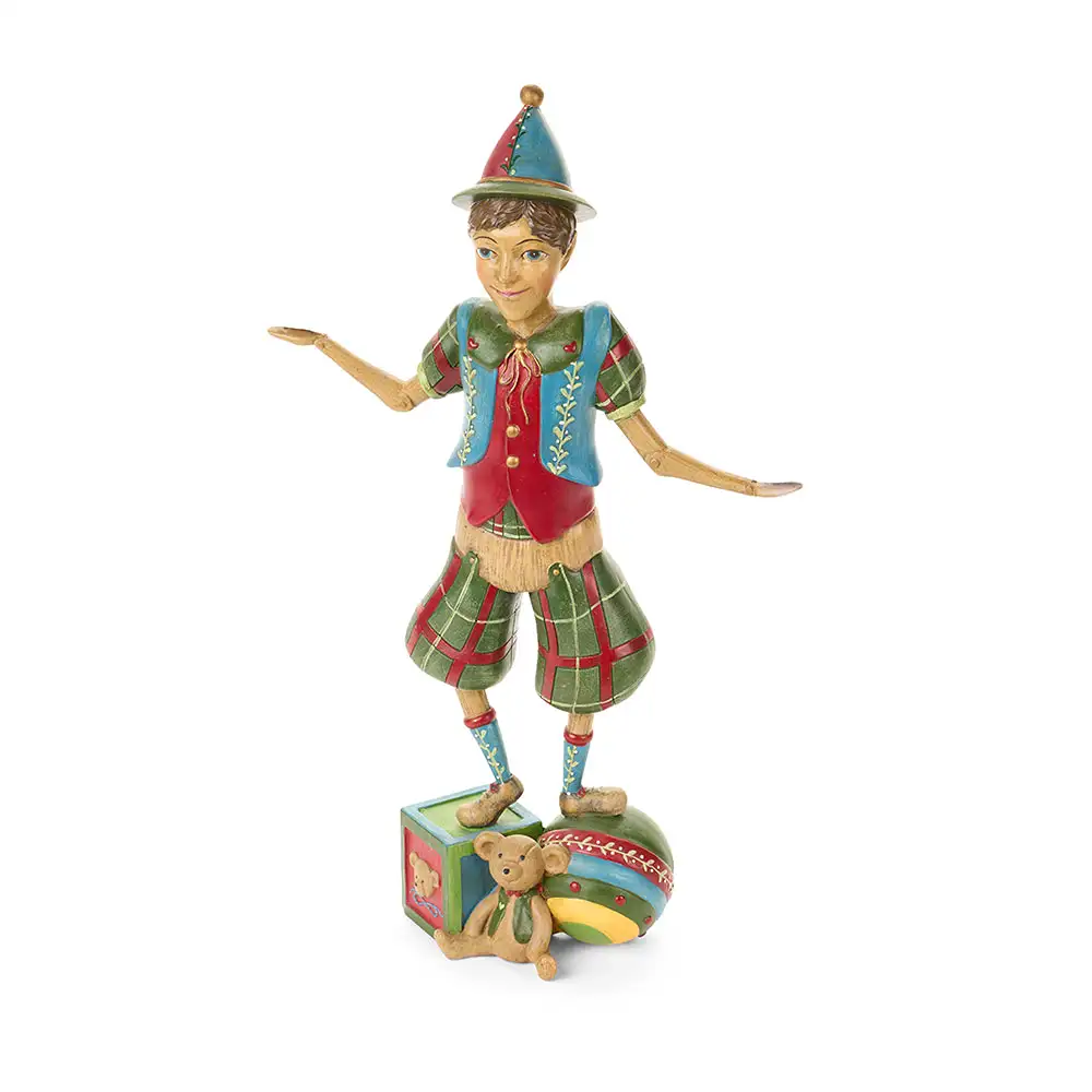 Burattino decorativo Vintage Toys in resina 40 cm