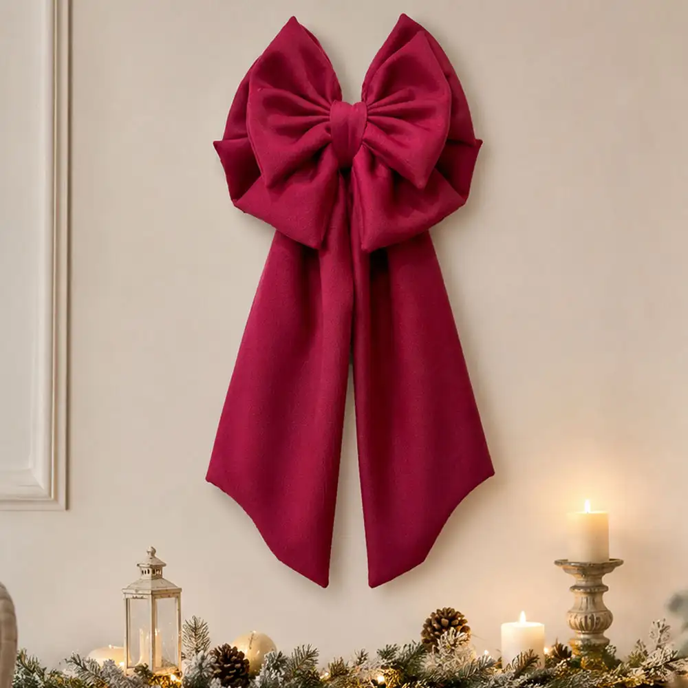 Fioccò Romantico Bordeaux alto 70 cm con grande fiocco centrale e lunghe code