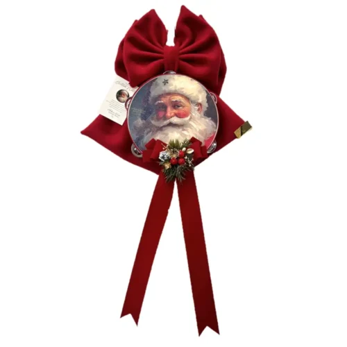 Alternative view of Fioccò Antico Natale rosso con tamburello 35 cm