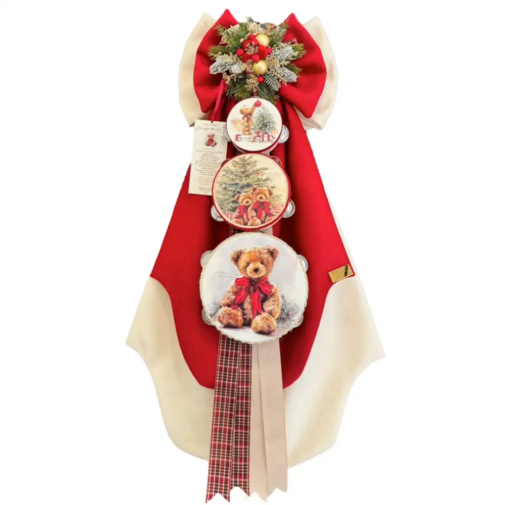 Fiocco La Magia del Natale con 3 Tamburi H 80 cm - immagine 2