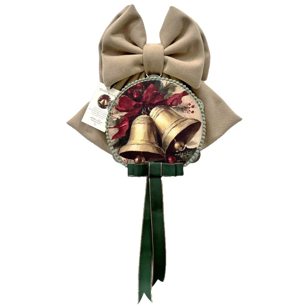 Fioccò Beige e Verde H 35 cm Rintocco di Natale - immagine 2