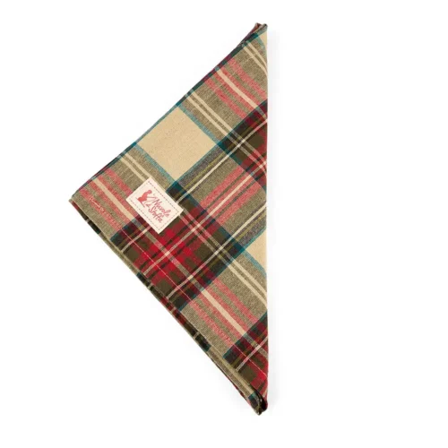 Tovagliolo natalizio tartan in cotone 42 x 42 cm