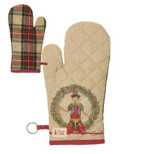 Guantone da forno Vintage Toys con burattino in cotone 19 x 32 cm