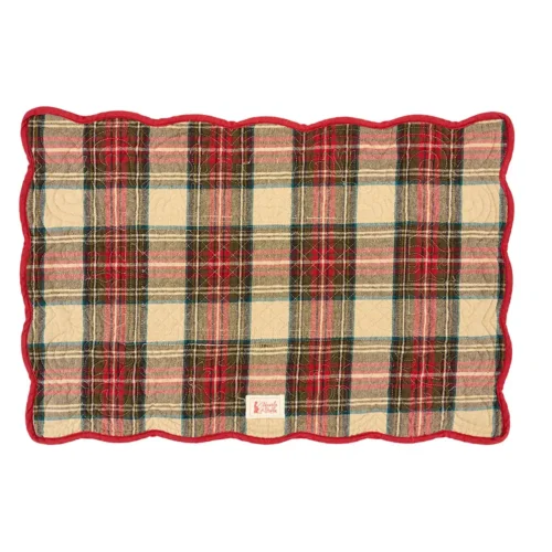 Tovaglietta americana rettangolare trapuntata tartan in cotone 33 x 50 cm
