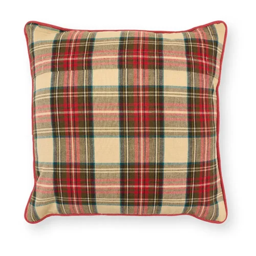 Cuscino natalizio con burattino e retro tartan 40 x 40 cm - immagine 3