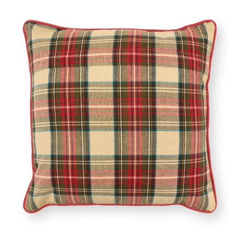 Cuscino natalizio con baule dei giocattoli e retro tartan 40 x 40 cm - immagine 3