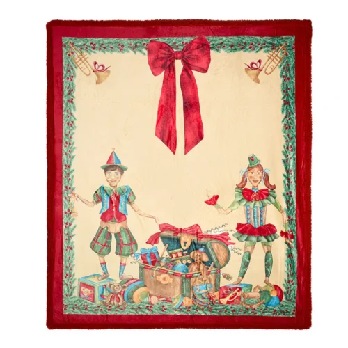 Plaid natalizio Vintage Toys con gift box 130 x 160 cm - immagine 2