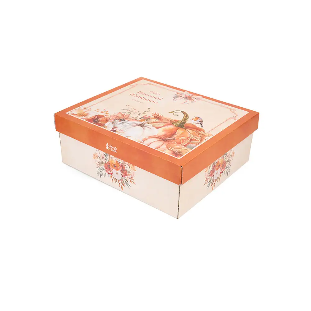 Plaid con zucche in giftbox Racconti d’Autunno 130 x 160 cm - immagine 2
