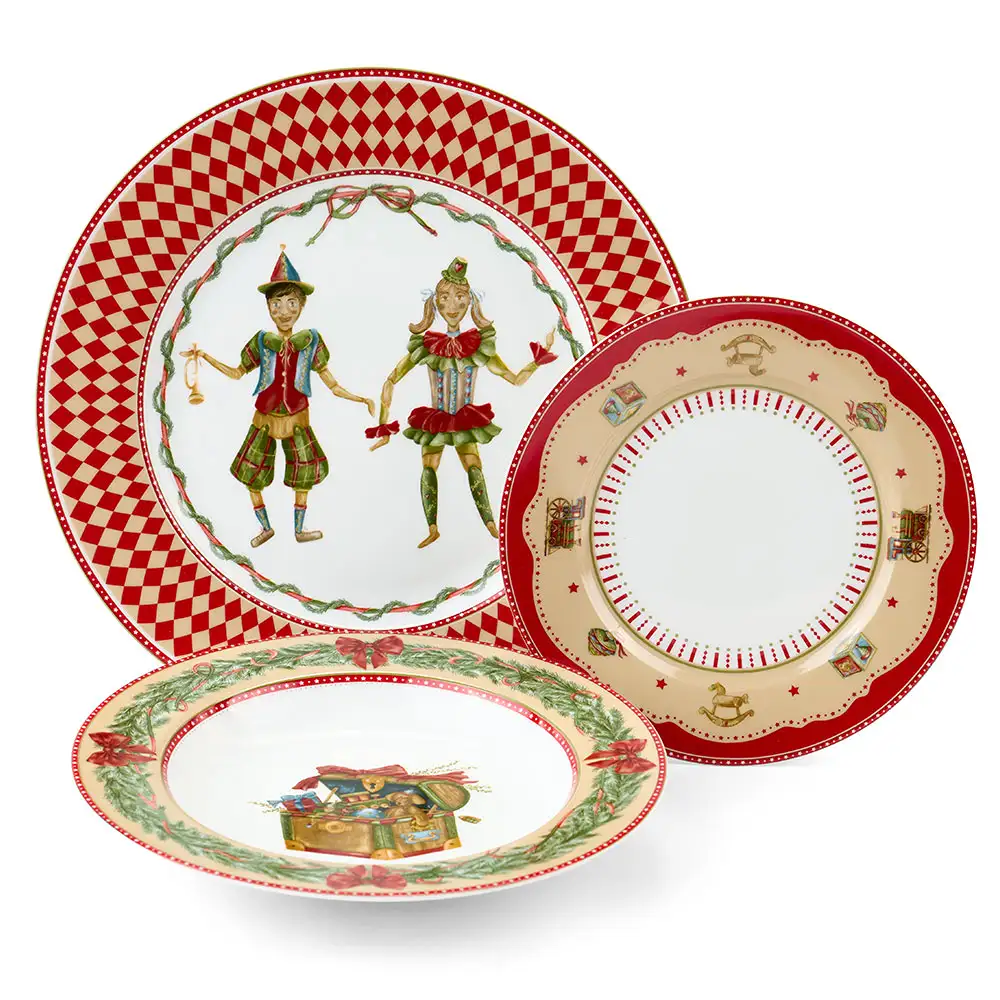 Servizio 18 piatti natalizi Vintage Toys in ceramica - immagine 3