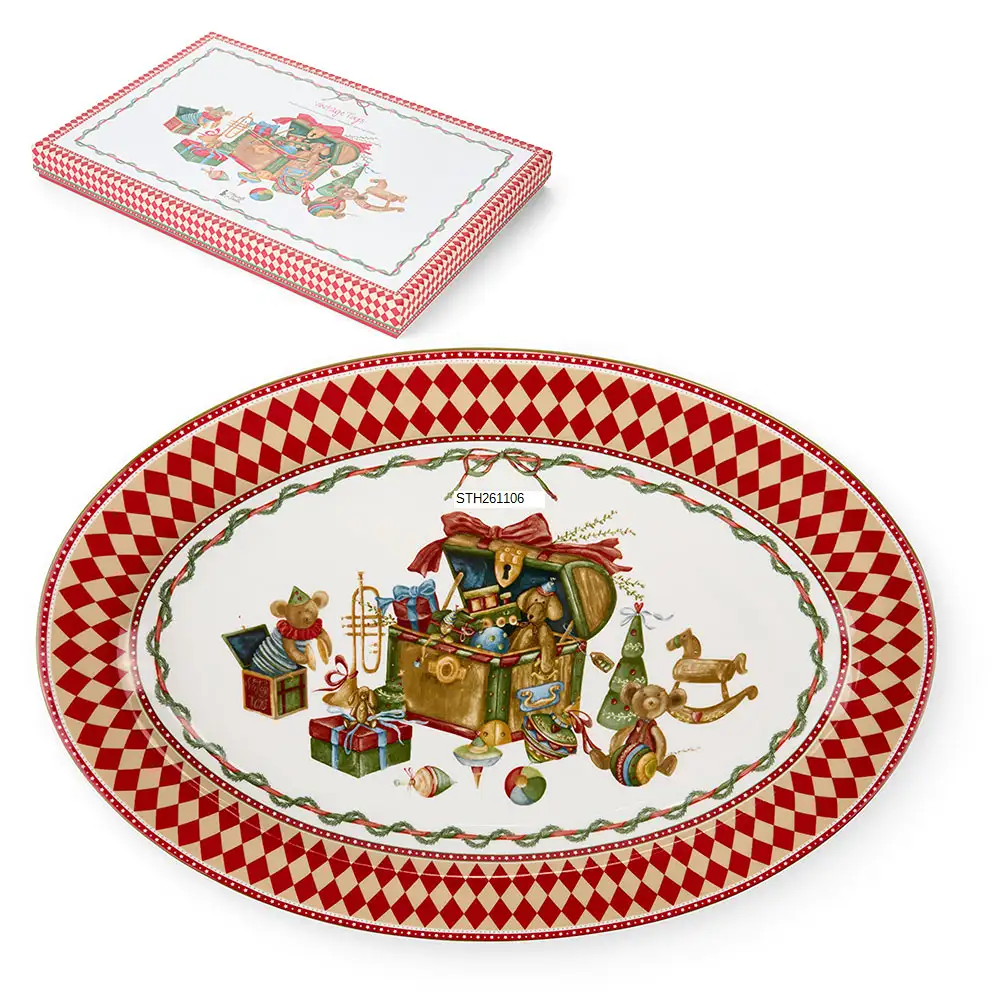 Piatto da portata Vintage Toys in ceramica 35 x 23,5 cm