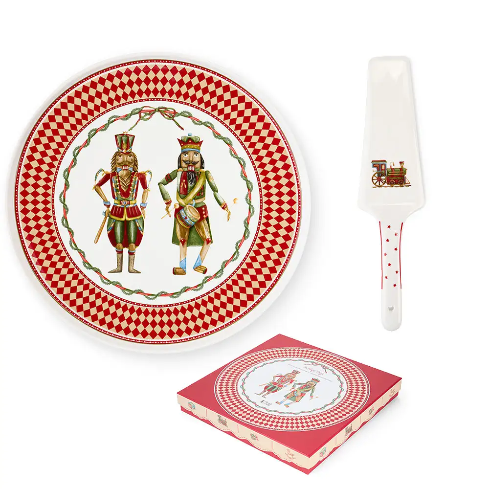 Set piatto e paletta con soldatini in ceramica diametro 32 cm