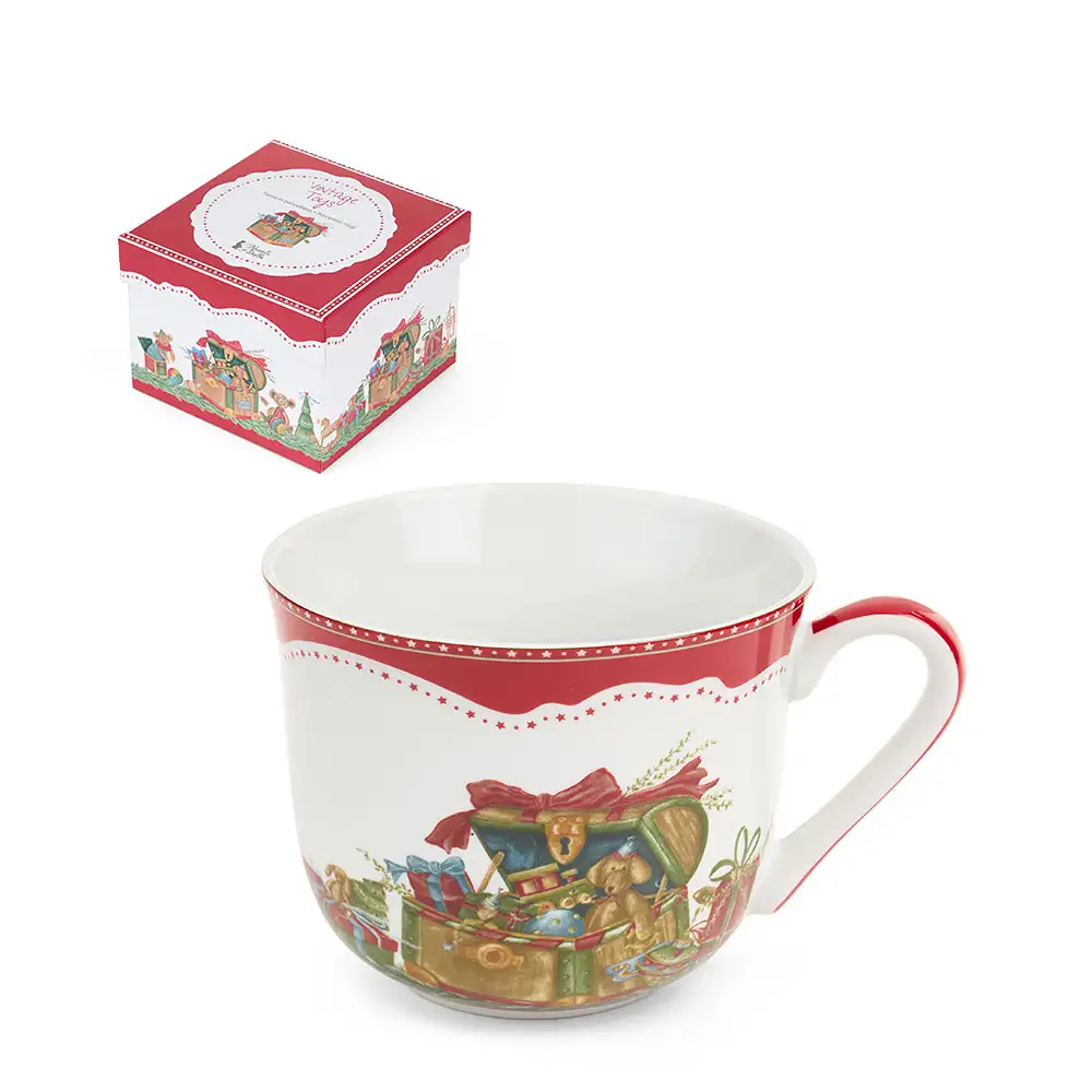 Tazza natalizia con baule dei giochi in ceramica 370 ml