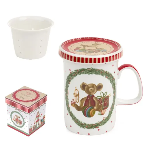 Tisaniera Vintage Toys con orsetto e coperchio baule 380 ml
