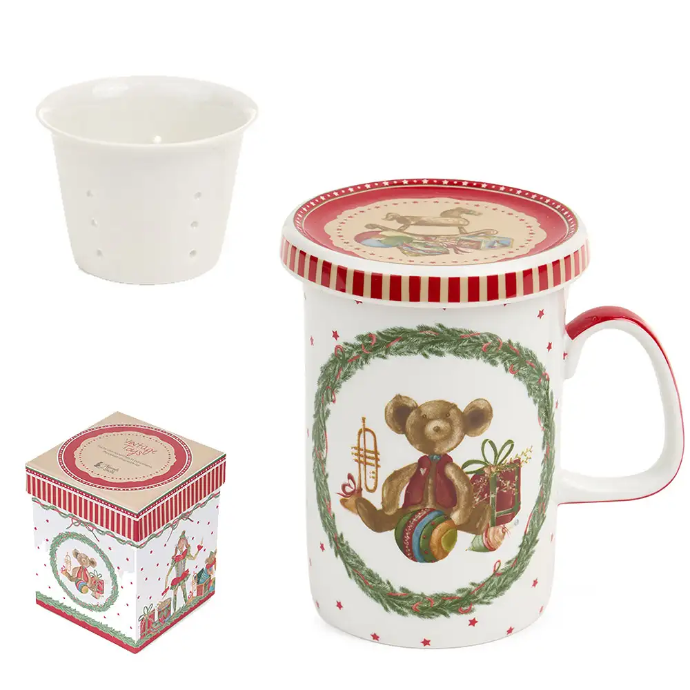Tisaniera Vintage Toys con orsetto e coperchio baule 380 ml