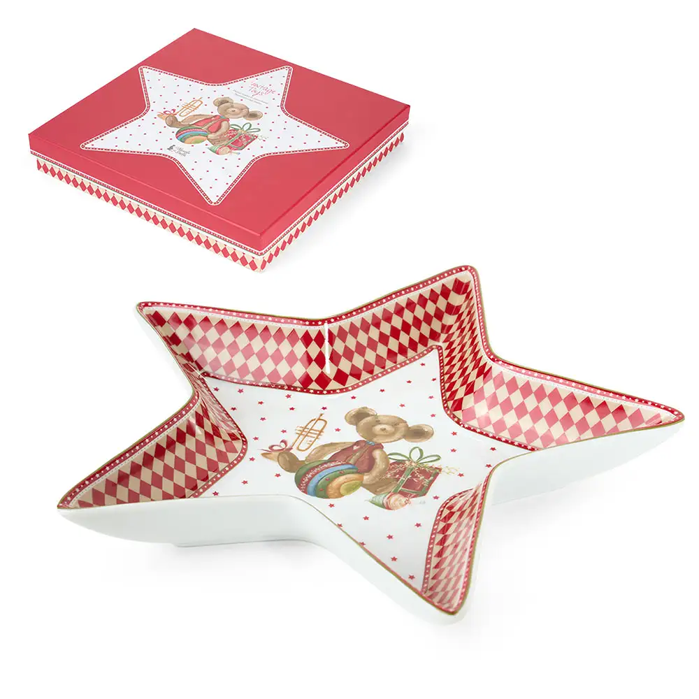 Piatto natalizio a stella Vintage Toys in ceramica 26,5 cm