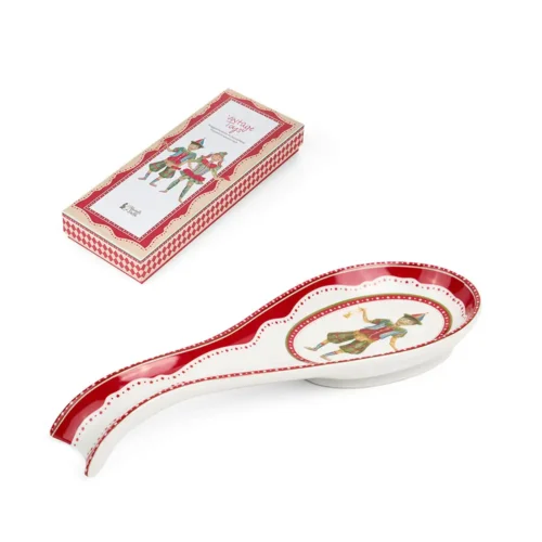 Poggiamestolo natalizio con burattino in ceramica 24 cm