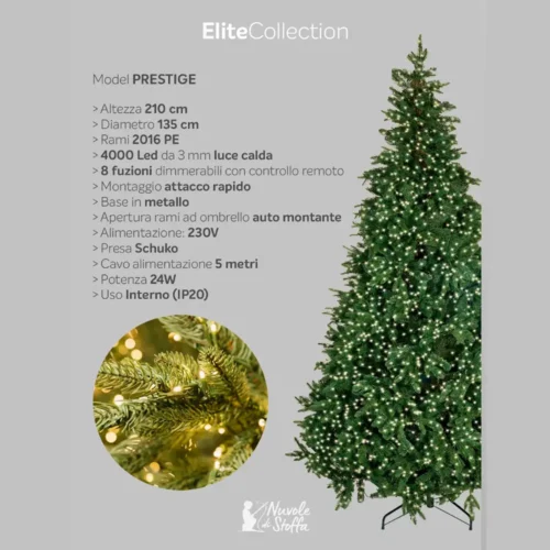 Sapin de Noël effet naturel 4000 LED avec télécommande h 210 cm – Image 10