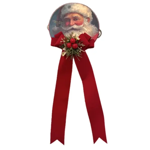 Alternative view of Tamburello Antico Natale con nastri Ø 13 cm
