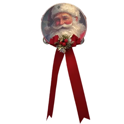 Alternative view of Tamburello Antico Natale con fiocco Ø 18 cm