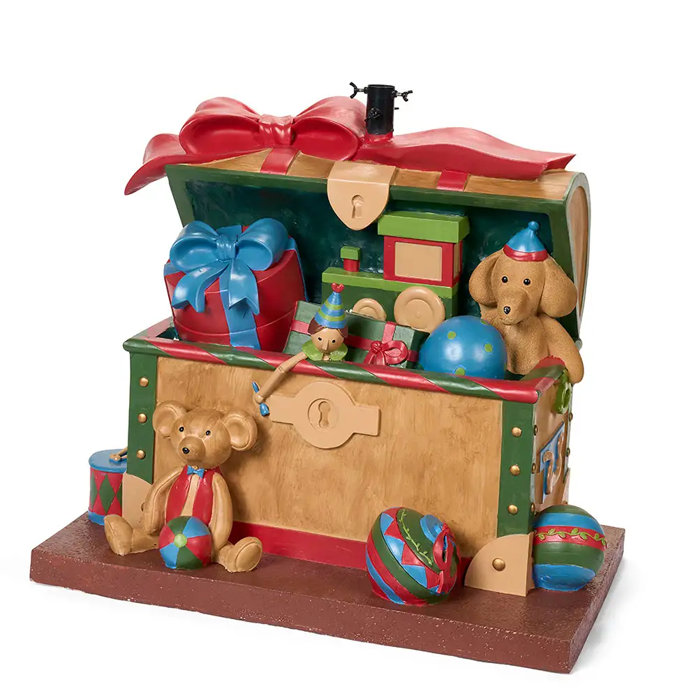 Base per albero di Natale a forma di baule dei giochi in resina 77 x 49 x 65 cm - immagine 2