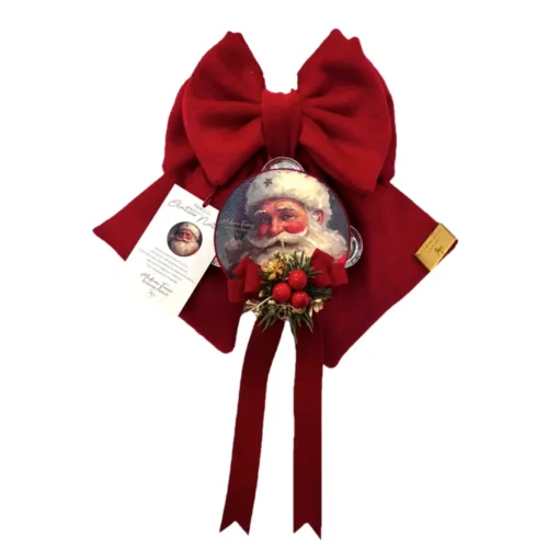 Alternative view of Fioccò Antico Natale rosso con Babbo Natale 30 cm