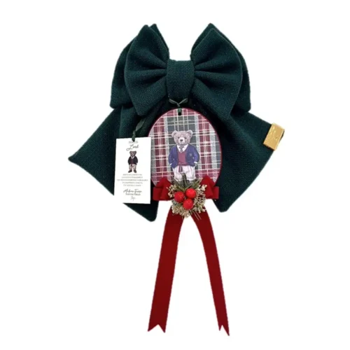 Alternative view of Fioccò verde bosco Lord con medaglione tartan H 30 cm