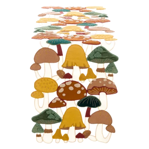 Alternative view of Runner Tavola Blanc Mariclò Funghi Sagomati 114x35 cm
