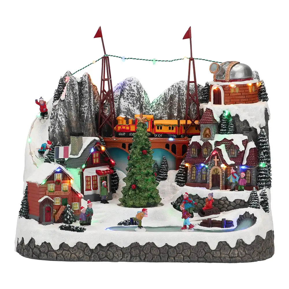 Timstor Scena di Montagna Animata con LED L 37,5 cm