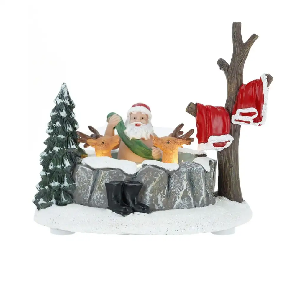 Timstor Babbo Natale in sauna con LED Modello B H 12,5 cm - immagine 2