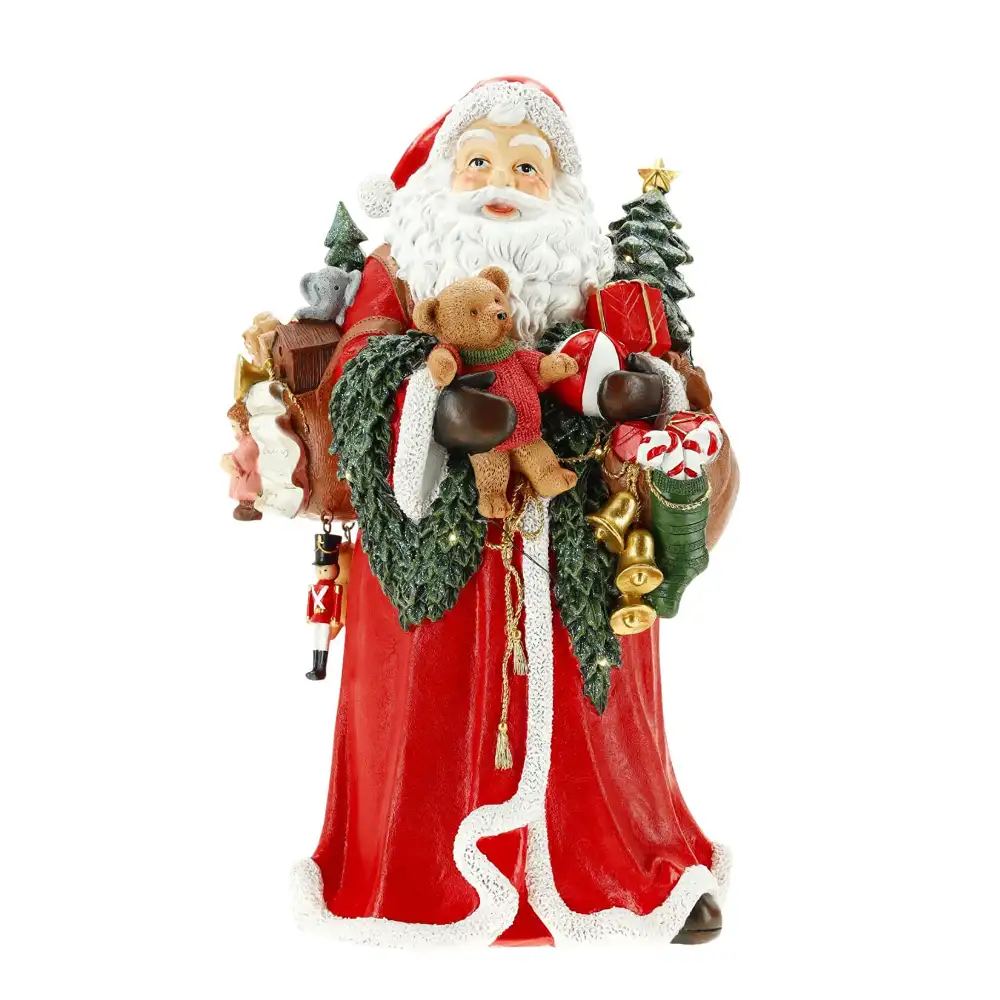 Timstor Babbo Natale con Orsetto e Regali LED H 38,5 cm - immagine 2