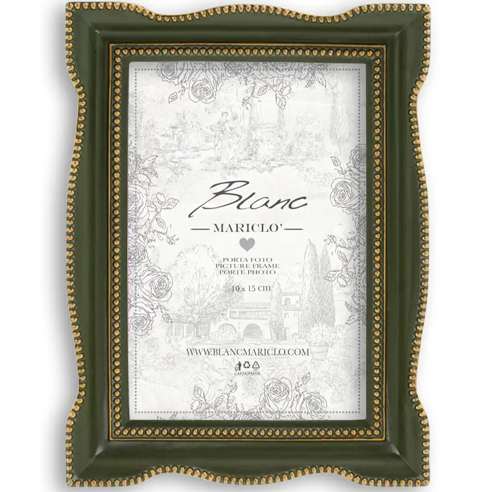 Blanc Mariclò Portafoto Vivienne Verde Oro 14x2x19 cm - immagine 2