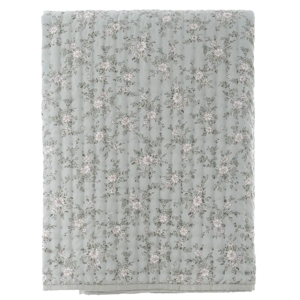 Blanc Mariclo Couvre-lit Hiver Fleuri avec 2 Taies 260x260 cm – Image 2