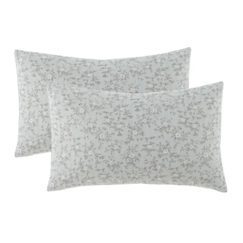 Blanc Mariclo Couvre-lit Hiver Fleuri avec 2 Taies 260x260 cm – Image 3