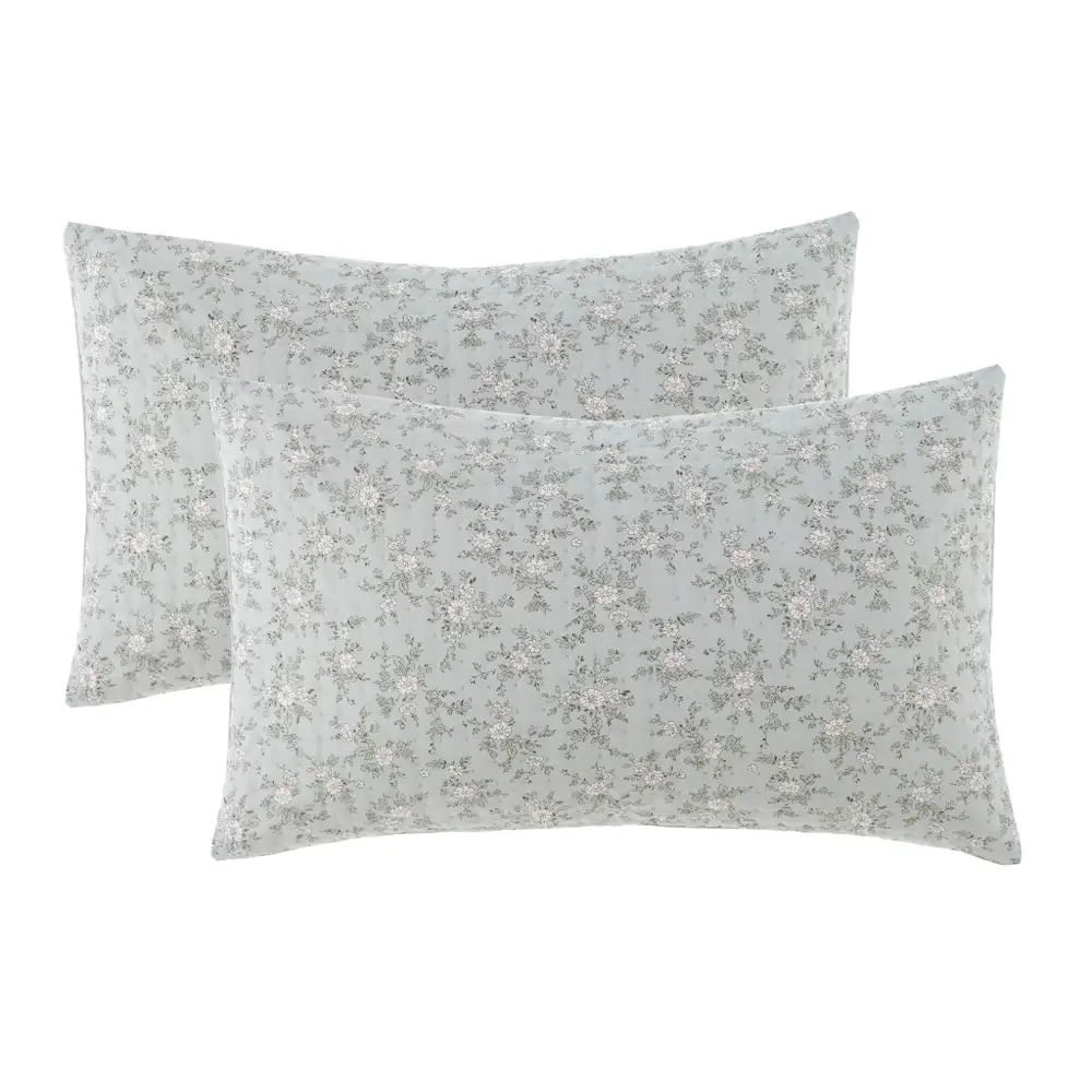 Blanc Mariclo Couvre-lit Hiver Fleuri avec 2 Taies 260x260 cm – Image 3