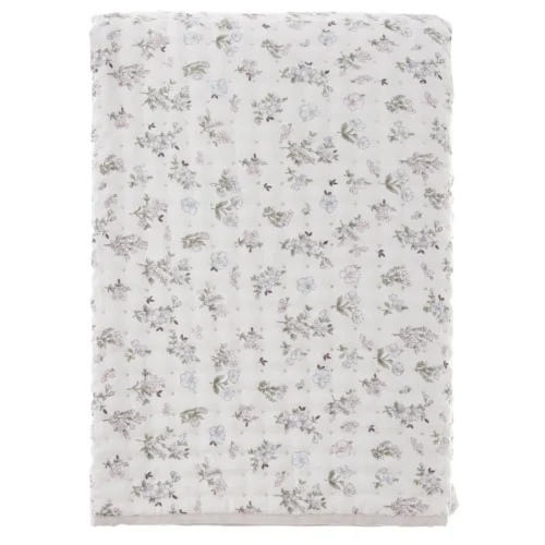 Alternative view of Blanc Mariclo Couette lit simple Hiver Fleuri avec Taie d’oreiller