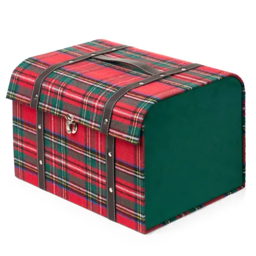 Set 2 bauli tartan con lati verdi effetto velluto - immagine 3