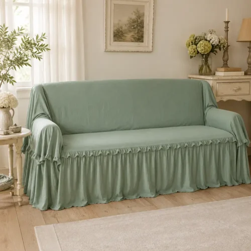 Blanc MariClò Funda para sofá «Gala Verde Salvia», 160 x 280 cm